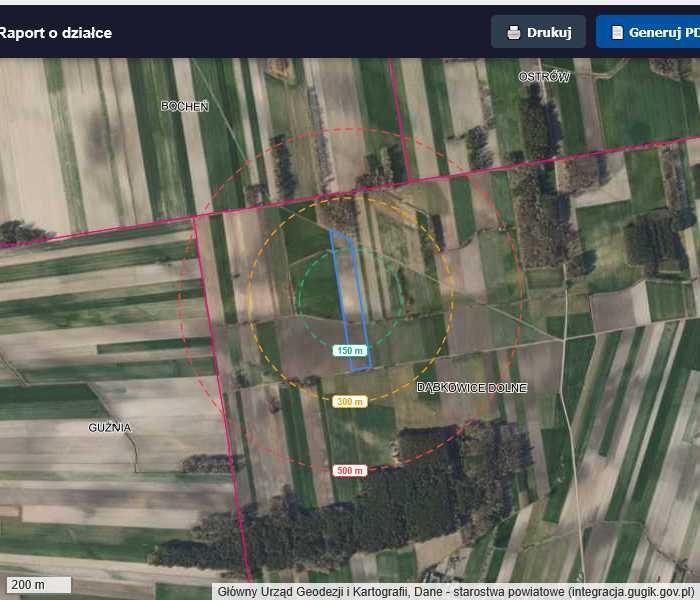 Działka rolno-budowlana Dąbkowice Dolne. Zdjęcie 3
