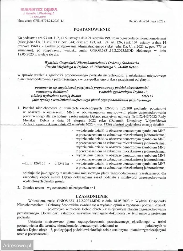 Działka budowlana Dębno, ul. Chojeńska. Zdjęcie 4