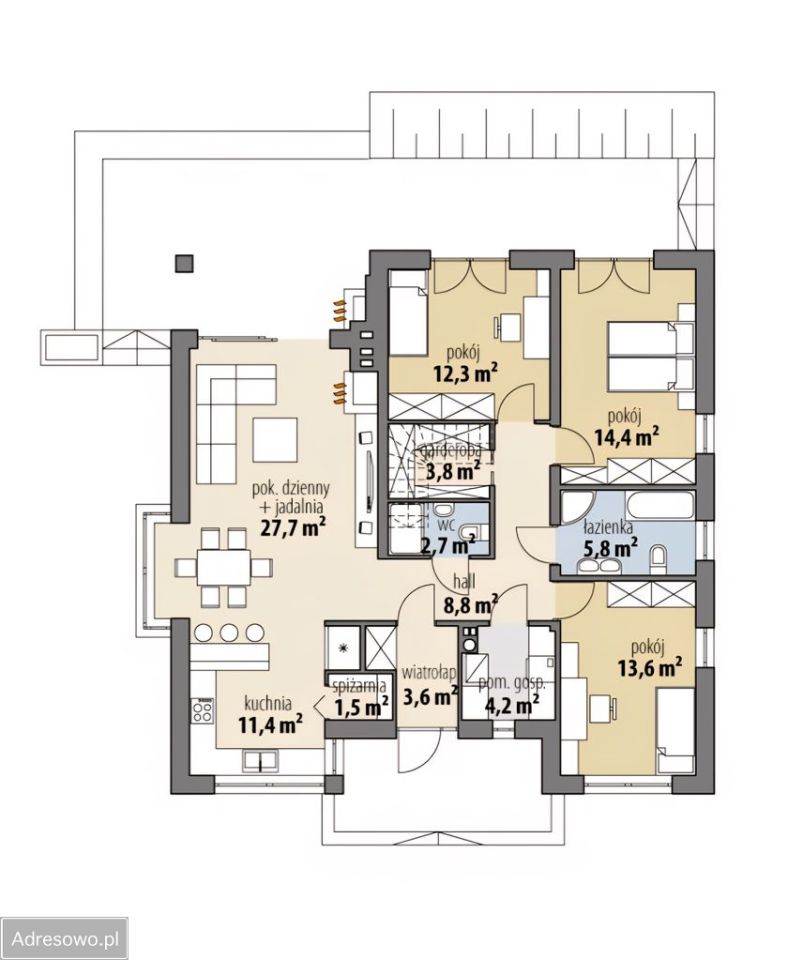 dom wolnostojący, 4 pokoje Żerdź. Zdjęcie 4