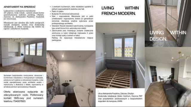 Mieszkanie 3-pokojowe Olsztyn Zatorze, ul. Aleksandra Puszkina. Zdjęcie 1