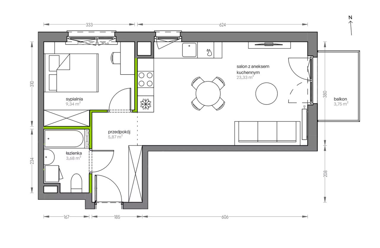 Mieszkanie 2-pokojowe Kraków Płaszów, ul. Myśliwska. Zdjęcie 25