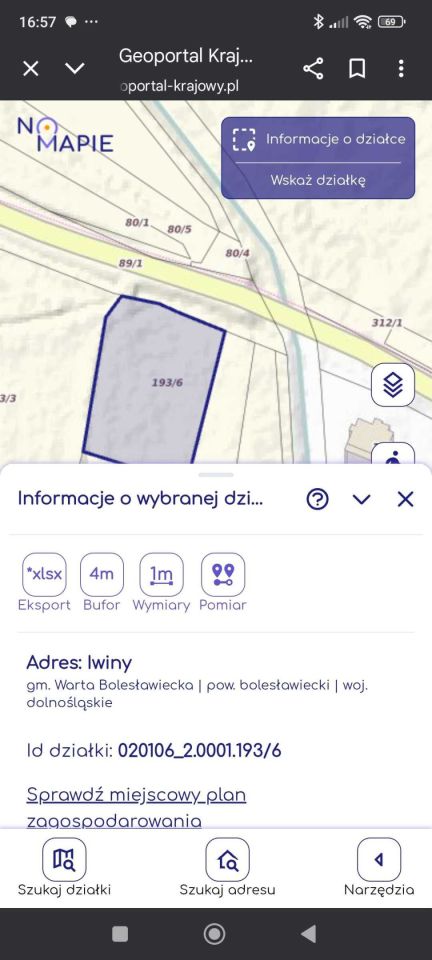 Działka inwestycyjna Iwiny