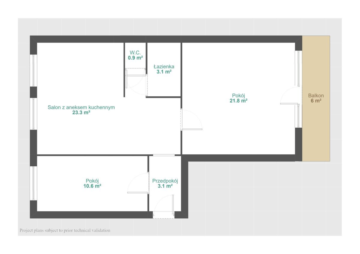 Mieszkanie 3-pokojowe Poznań Stare Miasto, os. Jana III Sobieskiego. Zdjęcie 18