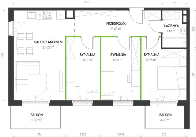 Mieszkanie 4-pokojowe Wrocław Maślice, ul. Augustowska. Zdjęcie 6