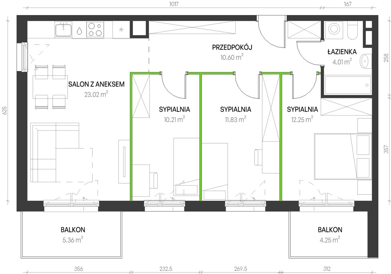 Mieszkanie 4-pokojowe Wrocław Maślice, ul. Augustowska. Zdjęcie 6