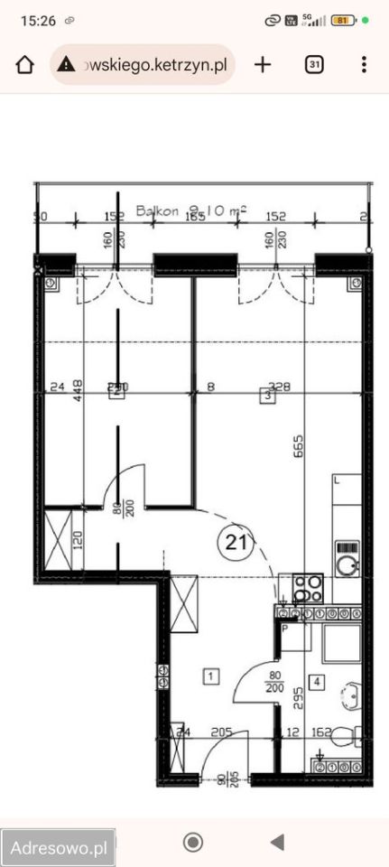 Mieszkanie 2-pokojowe Kętrzyn, ul. Bolesława Limanowskiego. Zdjęcie 1
