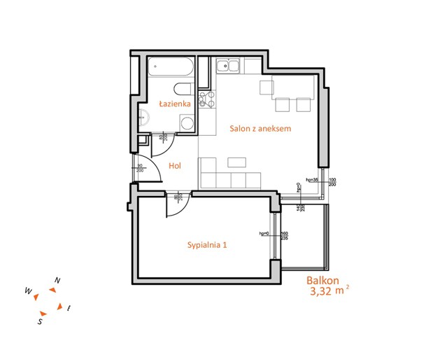 Mieszkanie 2-pokojowe Kraków, ul. Białoprądnicka. Zdjęcie 3