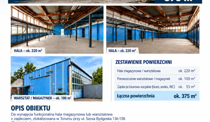 Hala/magazyn Toruń Starotoruńskie Przedmieście, Szosa Bydgoska