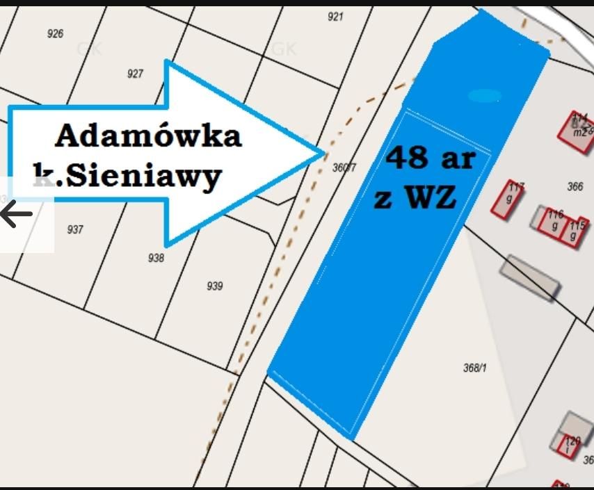 Działka budowlana Adamówka