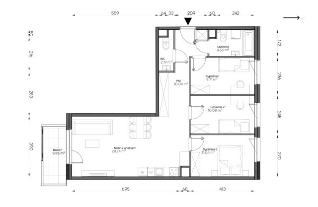 Mieszkanie 4-pokojowe Warszawa Praga-Południe, ul. Podskarbińska. Zdjęcie 7
