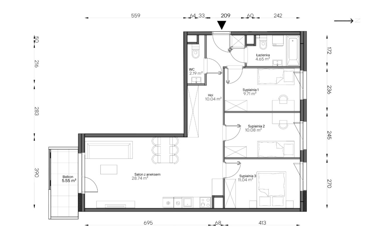 Mieszkanie 4-pokojowe Warszawa Praga-Południe, ul. Podskarbińska. Zdjęcie 7