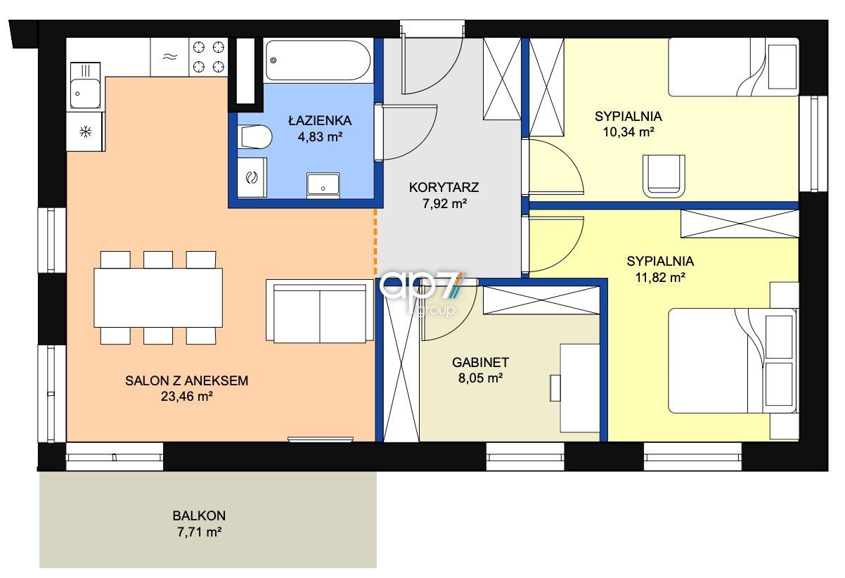 Mieszkanie 4-pokojowe Kraków Prądnik Biały, ul. Zygmunta Glogera. Zdjęcie 21