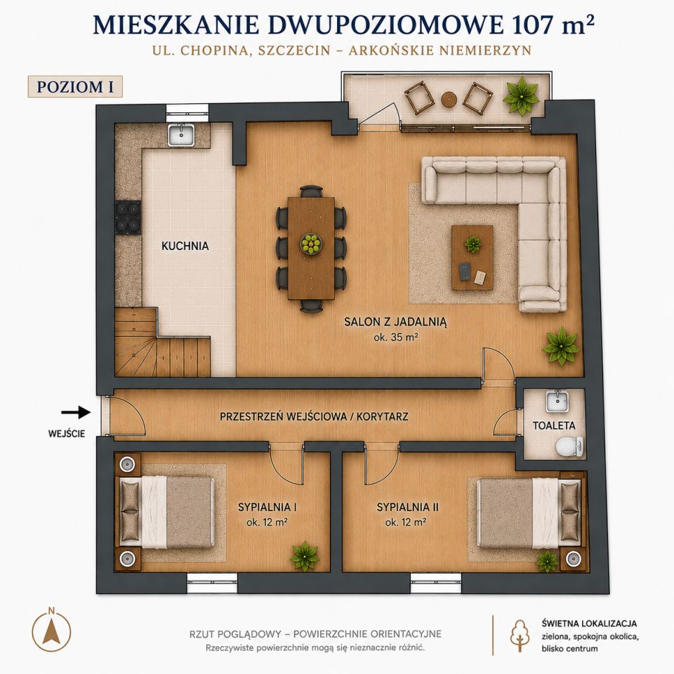 Mieszkanie 4-pokojowe Szczecin Niemierzyn, ul. Fryderyka Chopina. Zdjęcie 5
