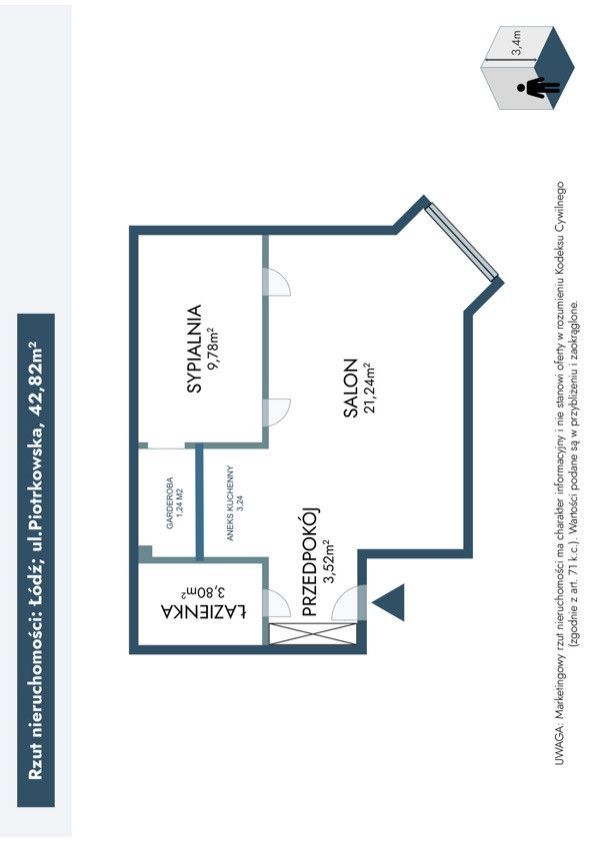 Mieszkanie 2-pokojowe Łódź Śródmieście, ul. Piotrkowska. Zdjęcie 15