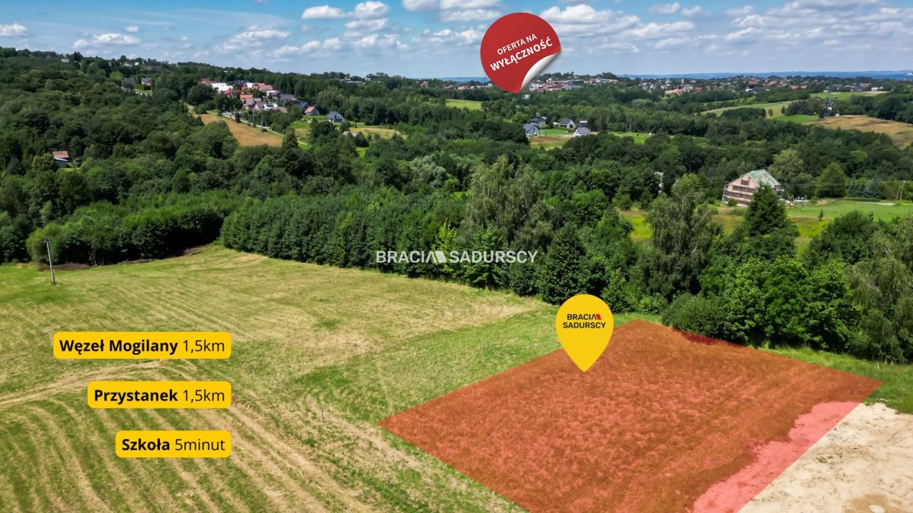 Działka inwestycyjna Mogilany