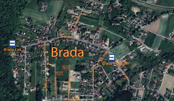 Działka budowlana Łaziska Górne Brada, ul. Akacjowa
