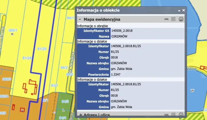 Działka rolno-budowlana Ojrzanów, ul. Sosnowa