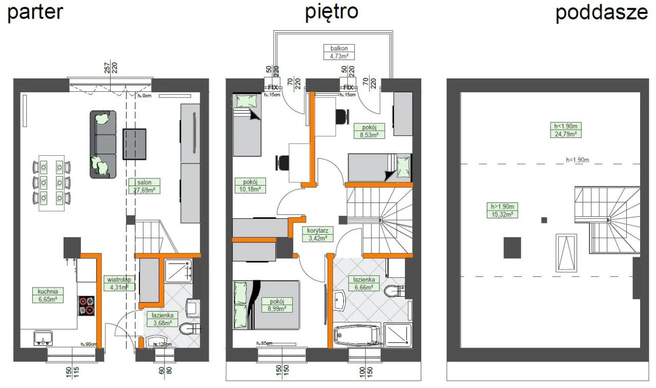 dom szeregowy, 4 pokoje Pyskowice, ul. Morelowa. Zdjęcie 6
