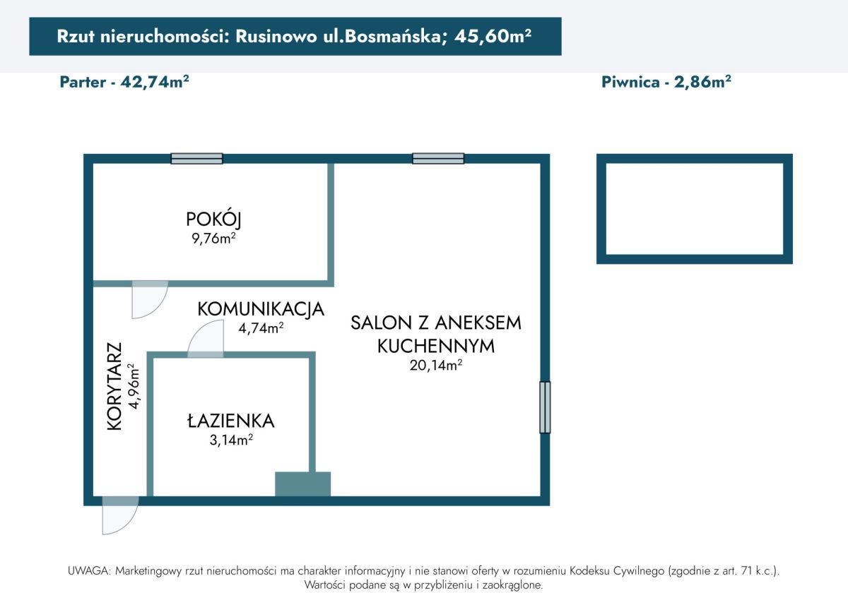 Mieszkanie 1-pokojowe Rusinowo. Zdjęcie 20