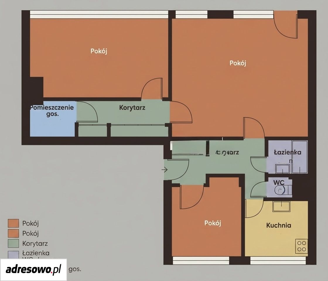Mieszkanie 3-pokojowe Radomsko, ul. Piastowska. Zdjęcie 18