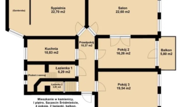 Mieszkanie 4-pokojowe Szczecin Centrum, ul. Pocztowa