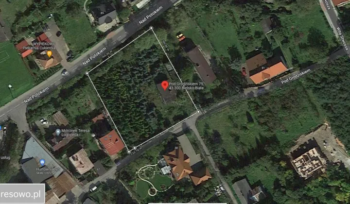 Działka budowlana Bielsko-Biała Stare Bielsko, ul. Pod Grodziskiem