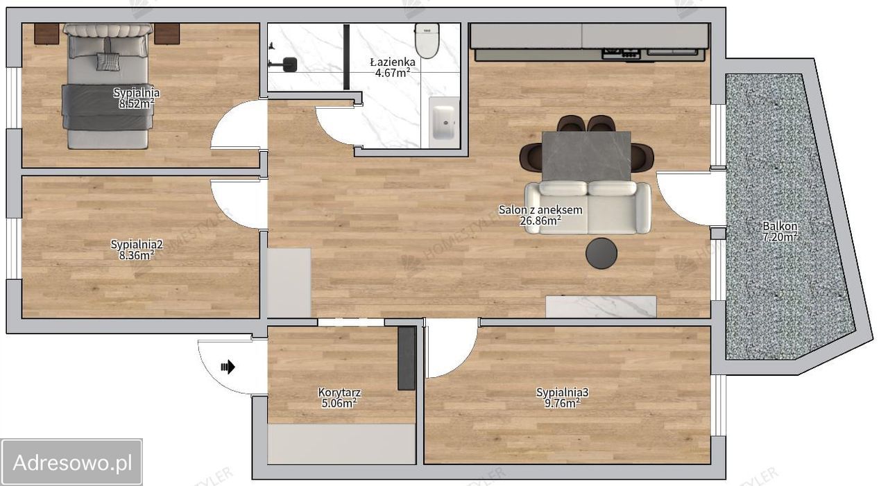 Mieszkanie 4-pokojowe Warszawa Gocław, ul. Orlego Lotu. Zdjęcie 20