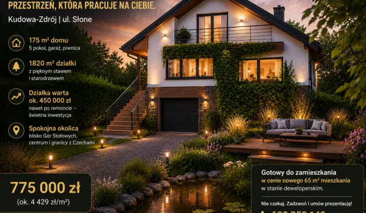 dom wolnostojący, 5 pokoi Kudowa-Zdrój Słone, ul. Słone