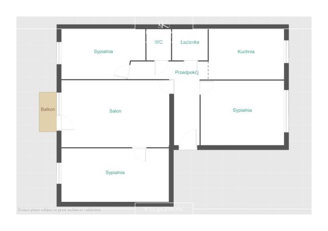 Mieszkanie 4-pokojowe Poznań Winogrady, os. Wichrowe Wzgórze. Zdjęcie 18