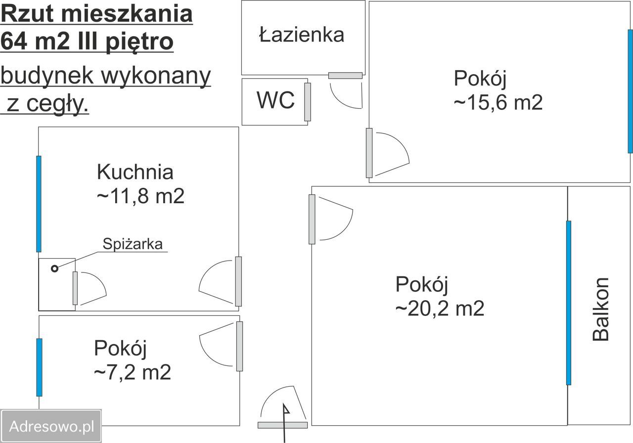 Mieszkanie 3-pokojowe Bielsko-Biała Osiedle Karpackie, ul. Kazimierza Brodzińskiego. Zdjęcie 4