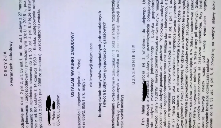 Działka budowlana Lutogniew, ul. Polna