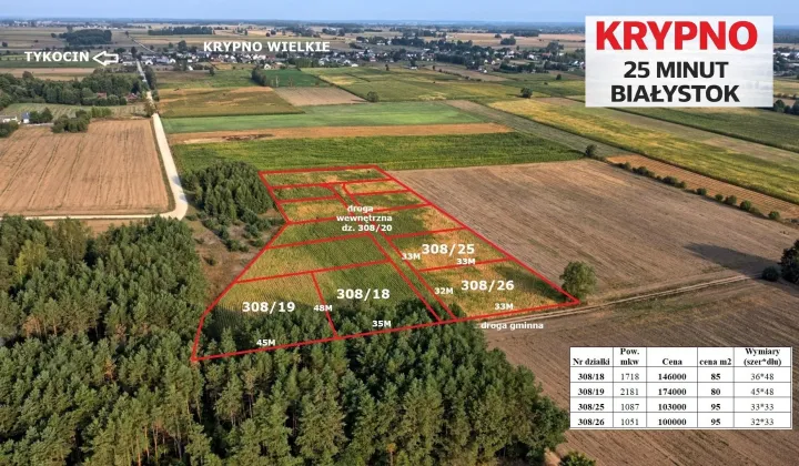 Działka budowlana Krypno Wielkie