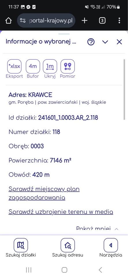 Działka rolna Poręba Krawce, ul. Wiosenna. Zdjęcie 5