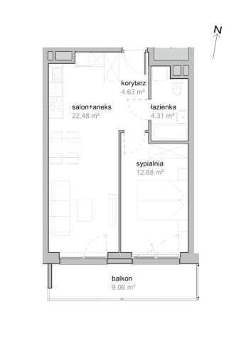 Mieszkanie 2-pokojowe Wrocław Tarnogaj, ul. Piękna. Zdjęcie 7