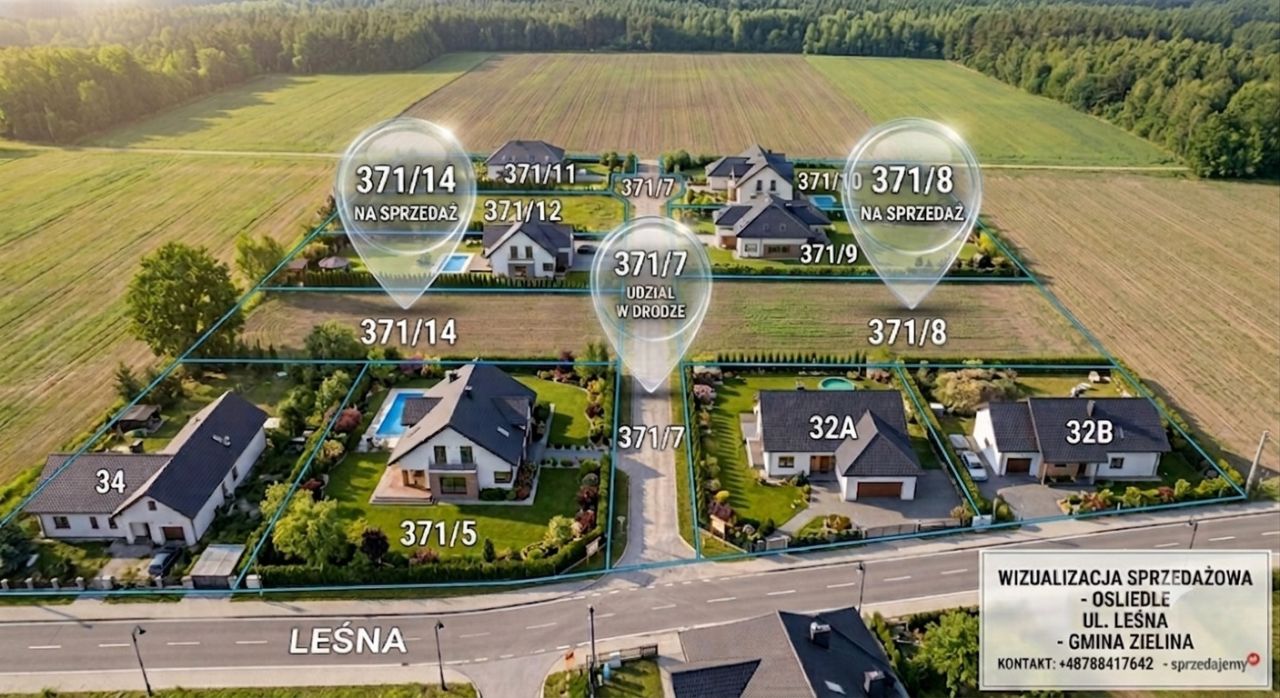 Działka budowlana Zielina, ul. Leśna. Zdjęcie 1