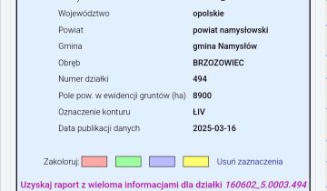 Działka rolna Brzozowiec