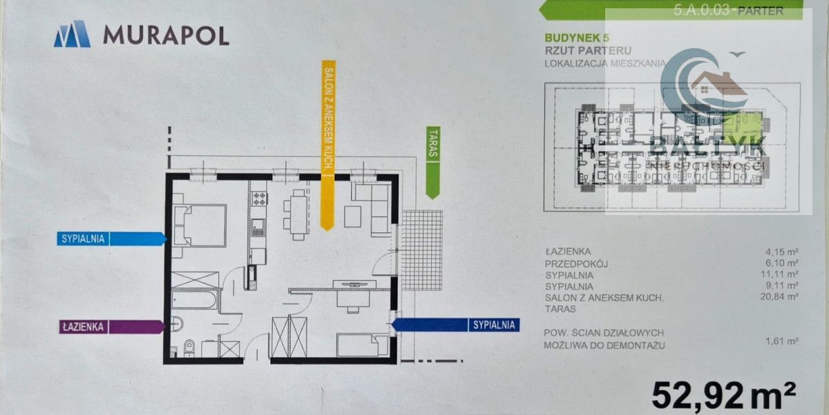 Mieszkanie 3-pokojowe Gdańsk Orunia, ul. Hokejowa. Zdjęcie 15