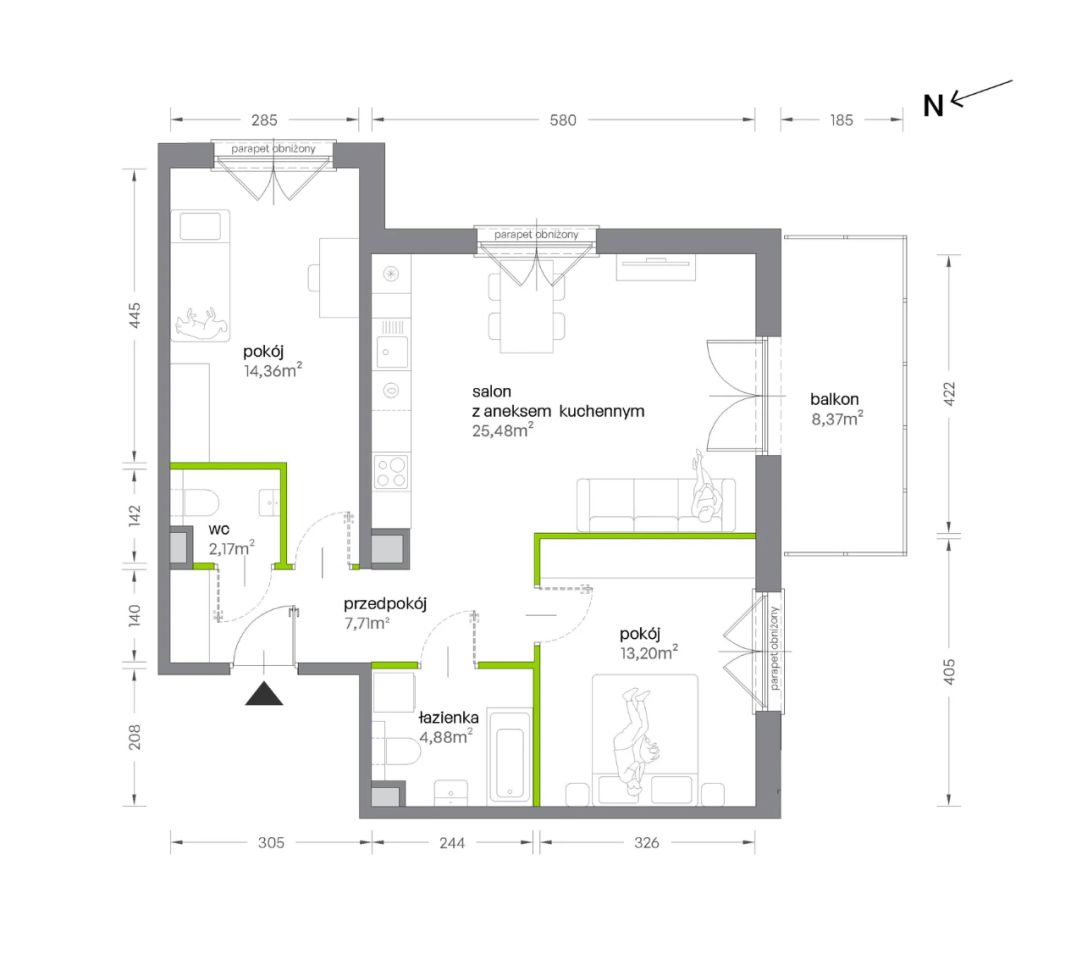 Mieszkanie 3-pokojowe Kraków Krowodrza, ul. Żabiniec. Zdjęcie 7