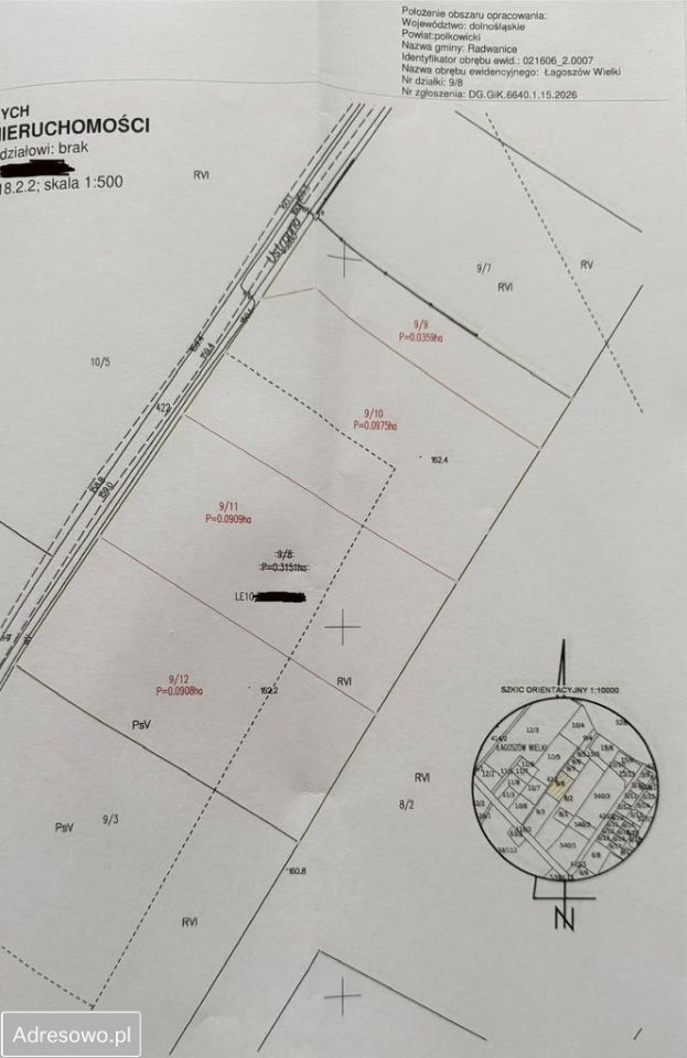 Działka budowlana Łagoszów Wielki Dobromil. Zdjęcie 2