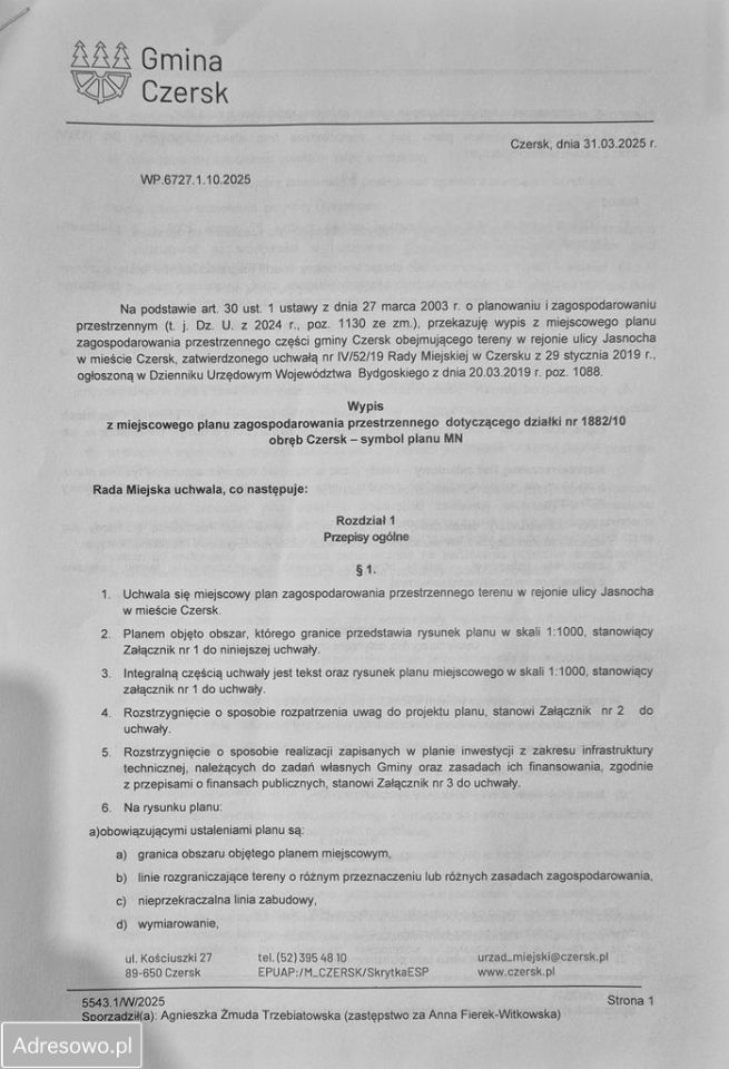 Działka budowlana Czersk. Zdjęcie 4