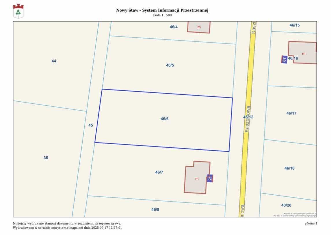 Działka budowlana Nowy Staw, ul. Kasztanowa. Zdjęcie 4