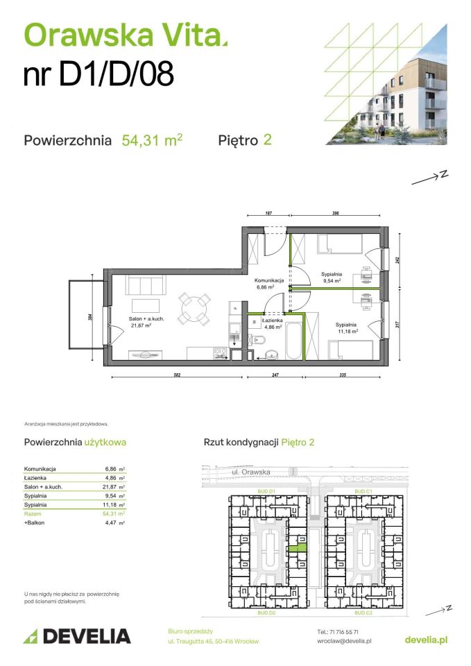 Mieszkanie 3-pokojowe Wrocław Ołtaszyn, ul. Orawska. Zdjęcie 8