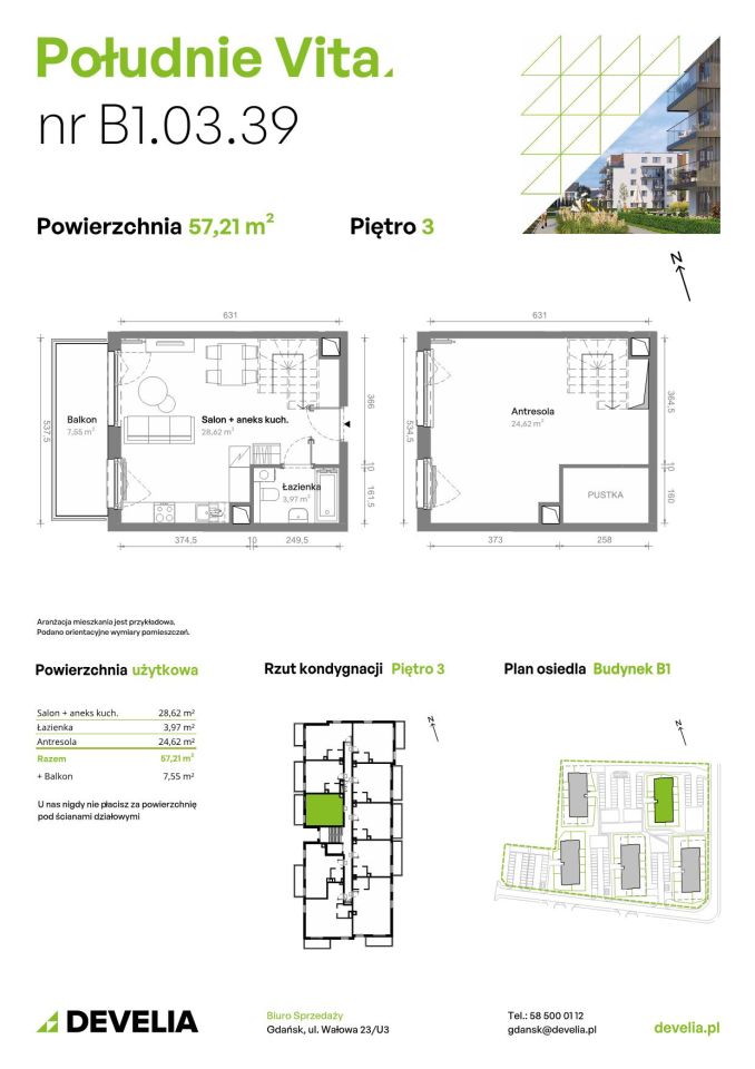 Mieszkanie 2-pokojowe Gdańsk Orunia Górna, ul. Kazimierza Wielkiego. Zdjęcie 7
