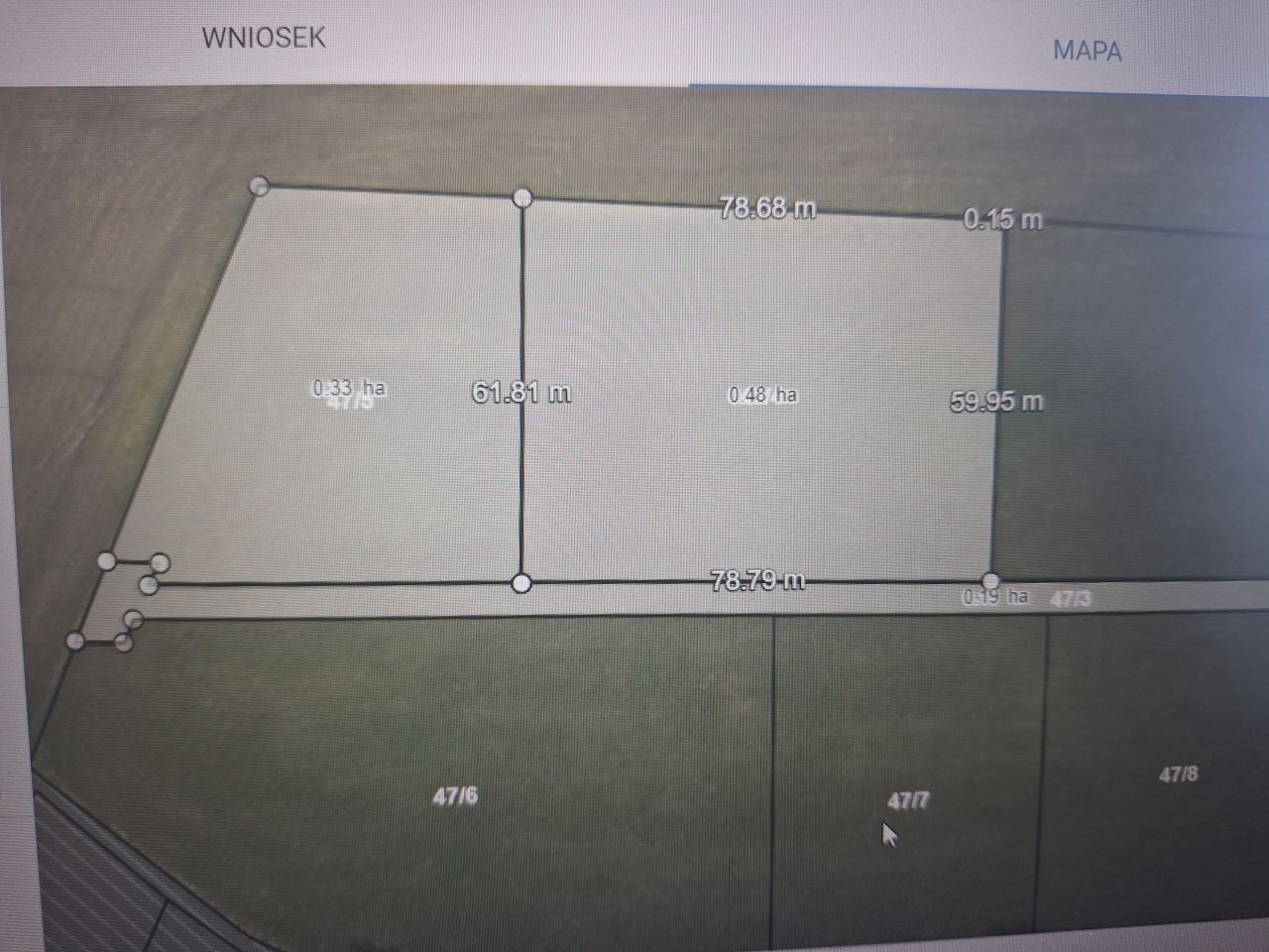 Działka rolna Mała Kamienica