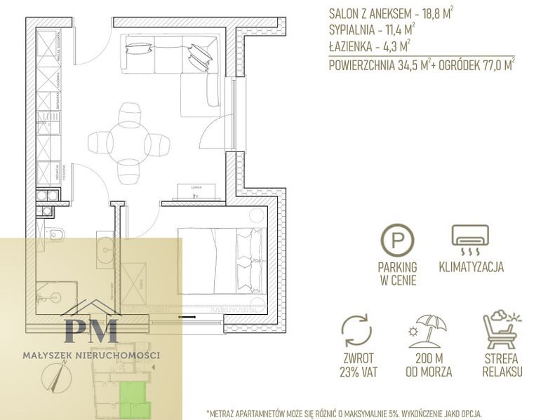 Mieszkanie 2-pokojowe Chłopy. Zdjęcie 27