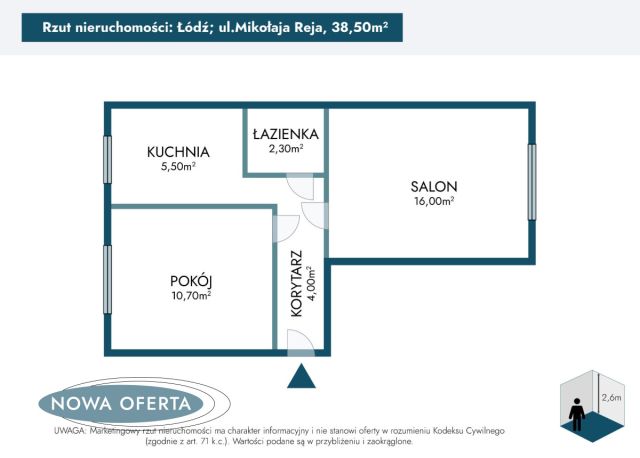 Mieszkanie 2-pokojowe Łódź Bałuty, ul. Mikołaja Reja. Zdjęcie 19