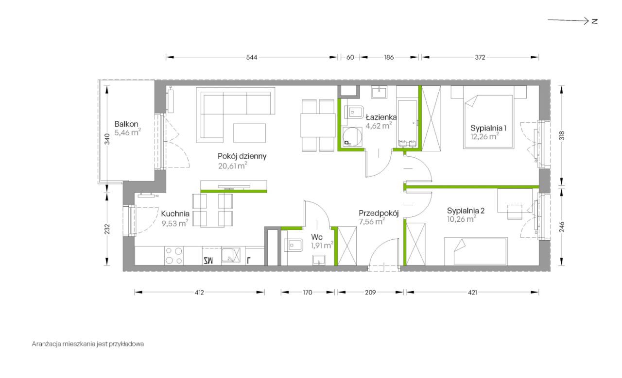 Mieszkanie 3-pokojowe Kraków Czyżyny, ul. Romana Ciesielskiego. Zdjęcie 14