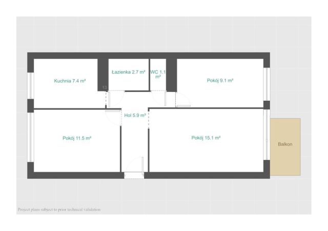 Mieszkanie 3-pokojowe Poznań Winogrady, os. Zwycięstwa. Zdjęcie 18