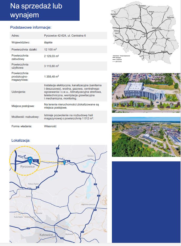 Nieruchomość komercyjna Pyrzowice, ul. Centralna. Zdjęcie 2