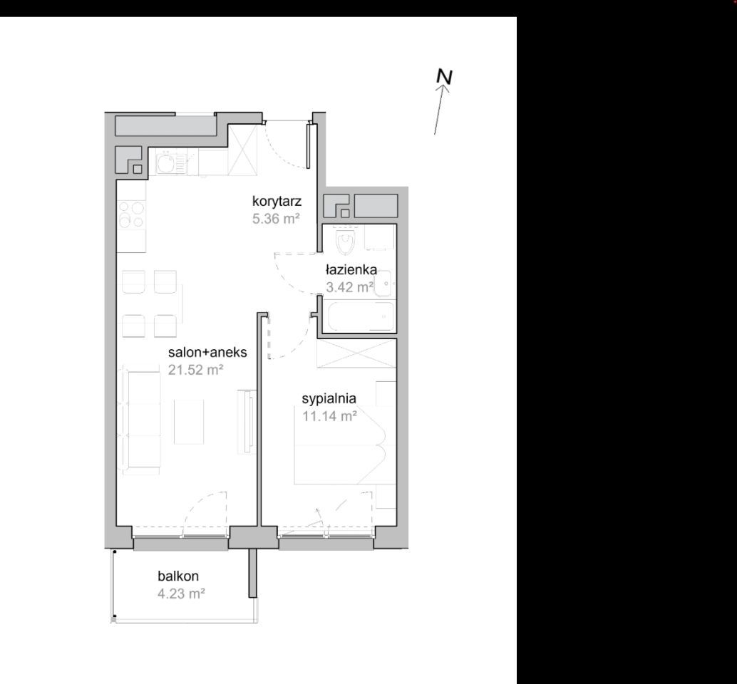 Mieszkanie 2-pokojowe Wrocław Tarnogaj, ul. Piękna. Zdjęcie 7